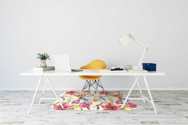 Office chair mat Indian motifs