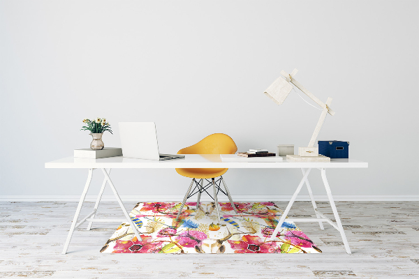 Office chair mat Indian motifs
