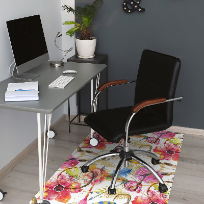 Office chair mat Indian motifs