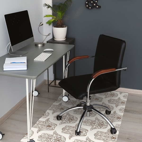 Office chair floor protector brown symbol