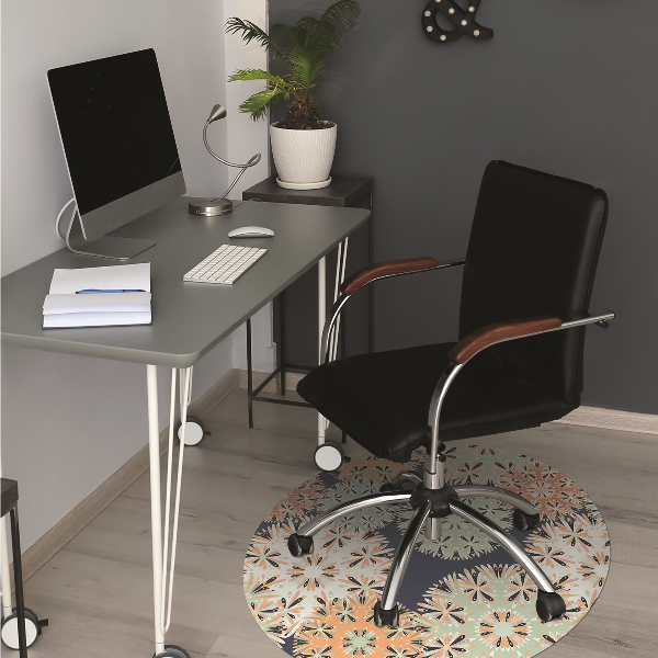 Chair mat floor panels protector colorful mandalas