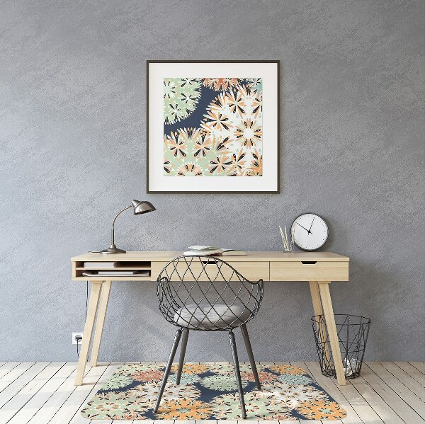 Chair mat floor panels protector colorful mandalas