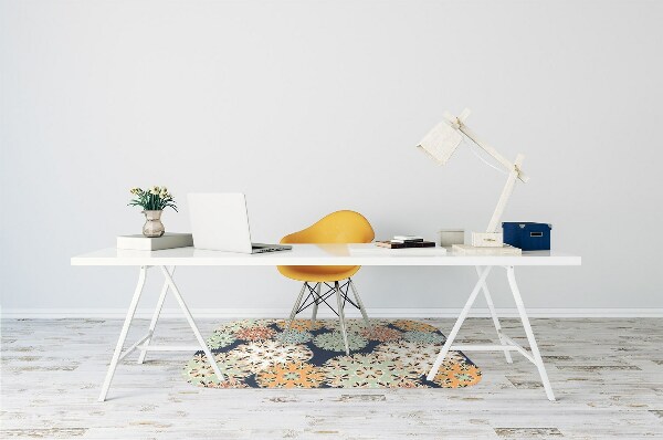 Chair mat floor panels protector colorful mandalas
