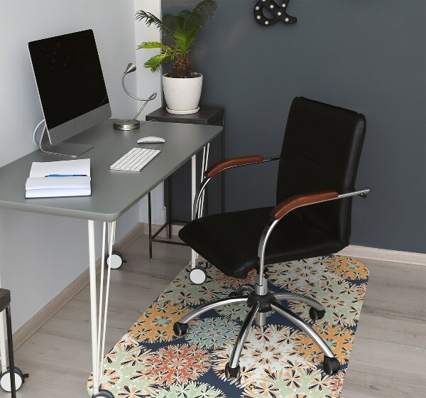 Chair mat floor panels protector colorful mandalas