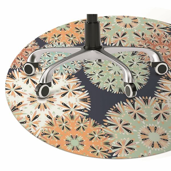 Chair mat floor panels protector colorful mandalas