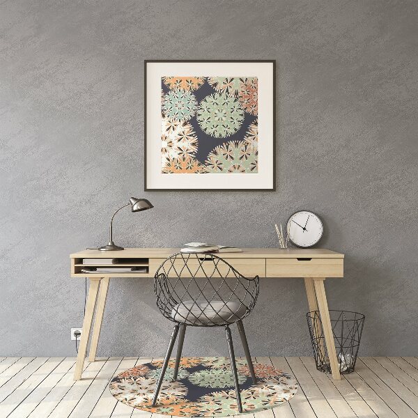Chair mat floor panels protector colorful mandalas