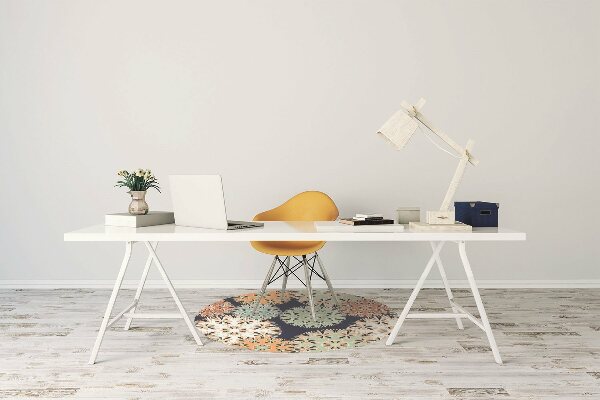 Chair mat floor panels protector colorful mandalas