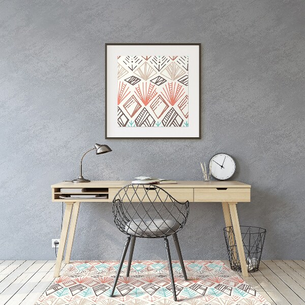 Desk chair mat ethnic pattern