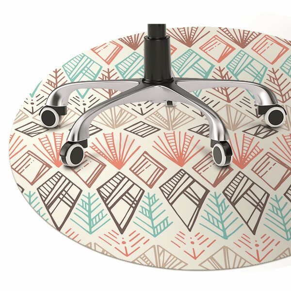 Desk chair mat ethnic pattern