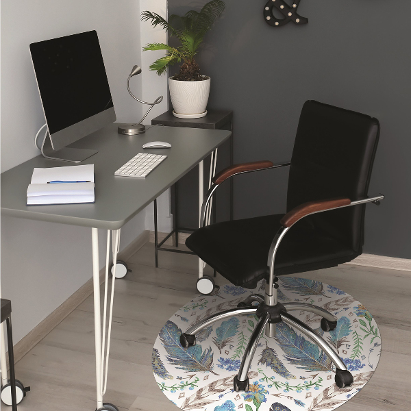 Computer chair mat Bird feathers