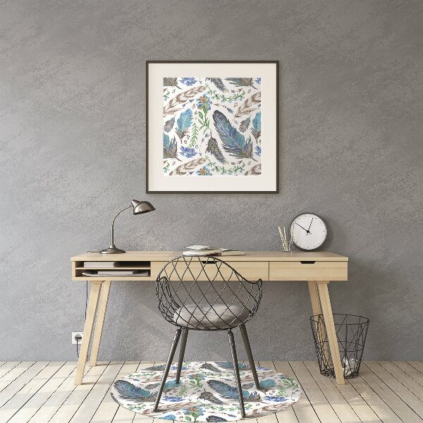 Computer chair mat Bird feathers