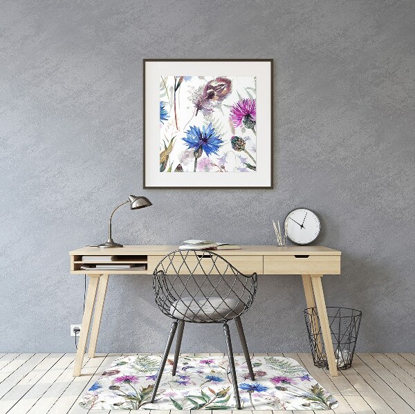 Computer chair mat Field flowers