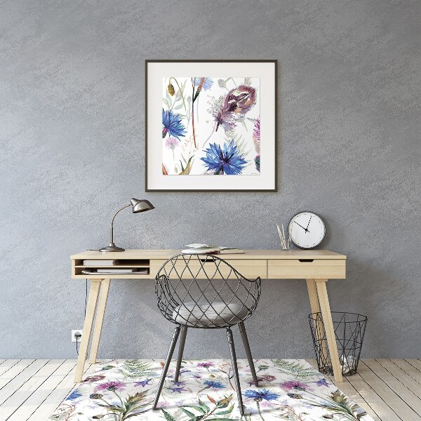 Computer chair mat Field flowers