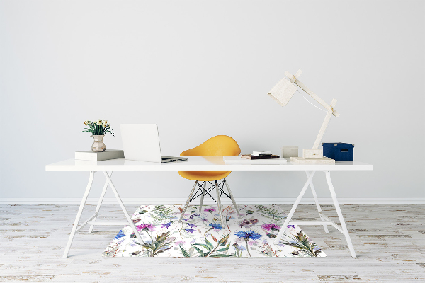 Computer chair mat Field flowers