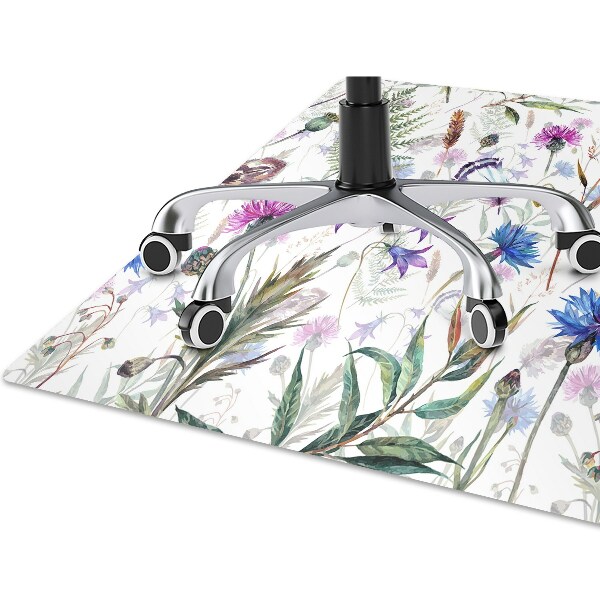 Computer chair mat Field flowers