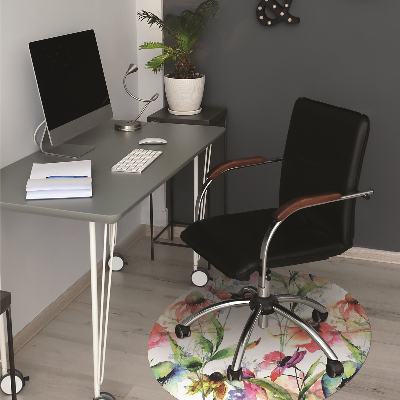 Office chair mat Colored flowers