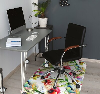 Office chair mat Colored flowers