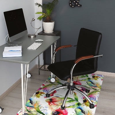 Office chair mat Colored flowers