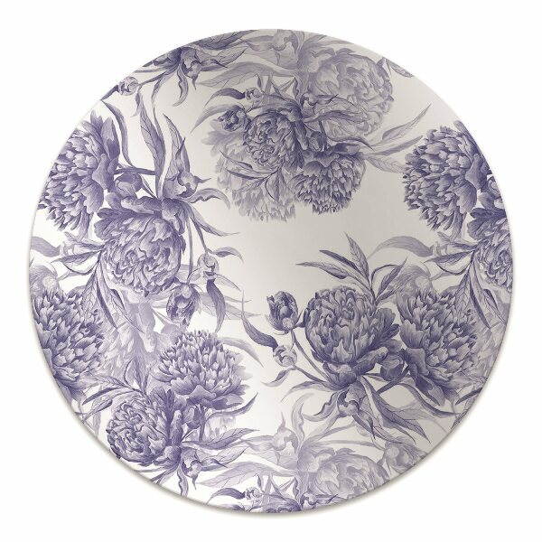 Office chair mat purple peonies