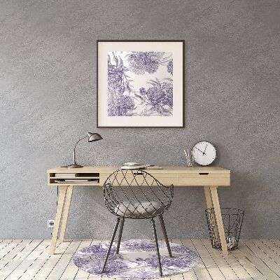 Office chair mat purple peonies