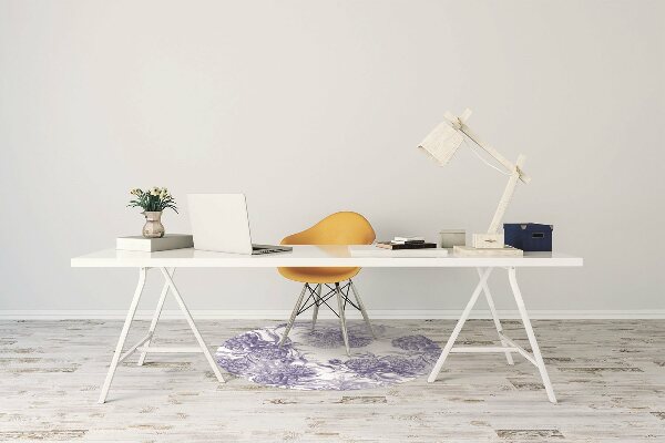 Office chair mat purple peonies