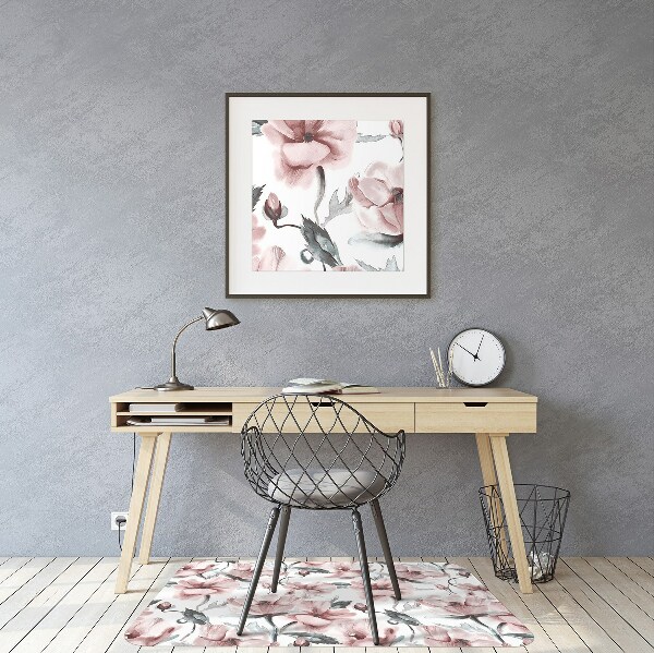Office chair floor protector floral image