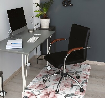 Office chair floor protector floral image