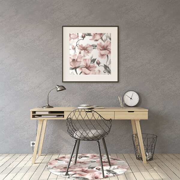 Office chair floor protector floral image