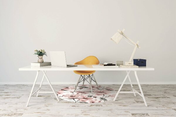 Office chair floor protector floral image