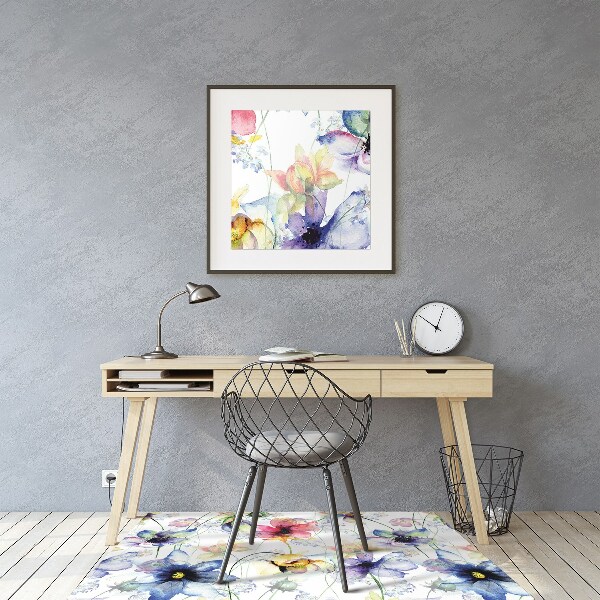 Computer chair mat Field flowers