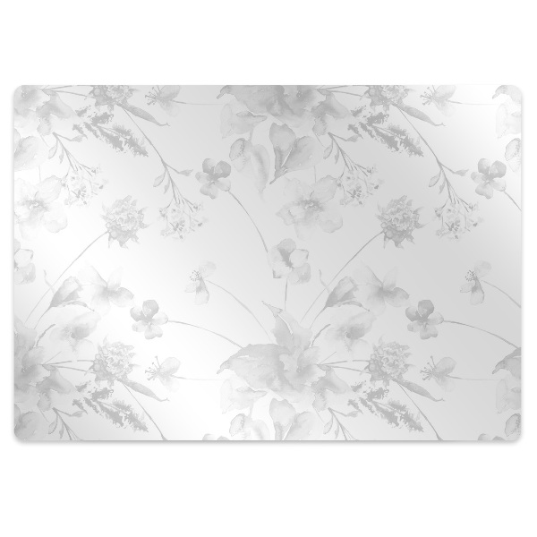 Computer chair mat gray flowers