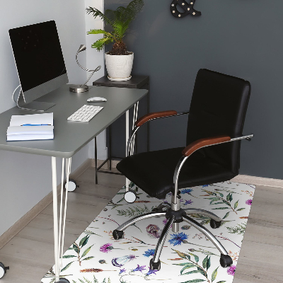 Desk chair mat Flowers from the meadow