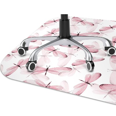 Computer chair mat pink dragonfly