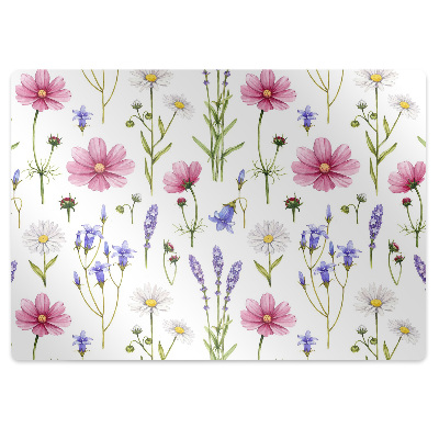 Office chair mat Wildflowers daisies