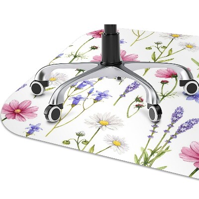 Office chair mat Wildflowers daisies