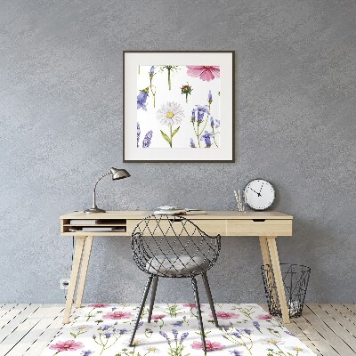 Office chair mat Wildflowers daisies