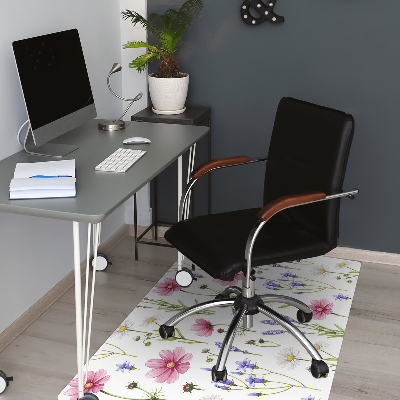 Office chair mat Wildflowers daisies