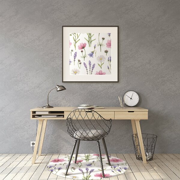 Office chair mat Wildflowers daisies