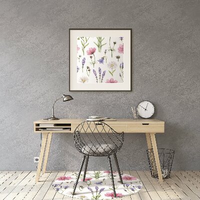 Office chair mat Wildflowers daisies