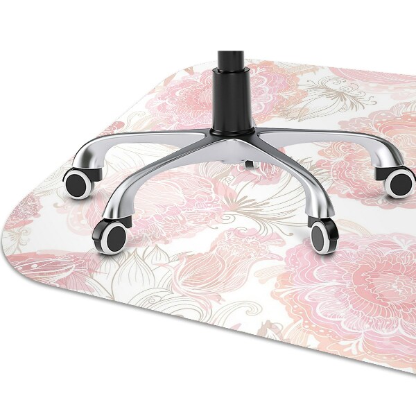 Office chair floor protector flowery pattern