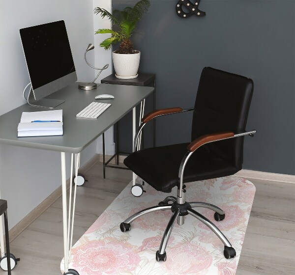 Office chair floor protector flowery pattern
