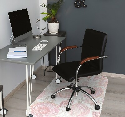 Office chair floor protector flowery pattern