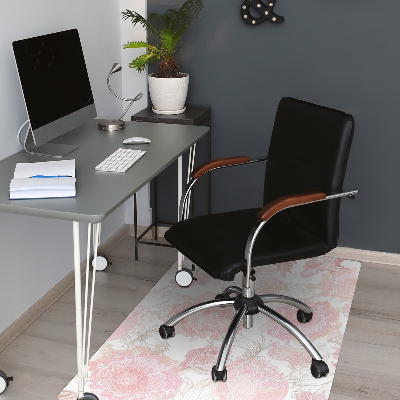 Office chair floor protector flowery pattern