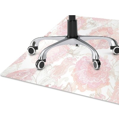 Office chair floor protector flowery pattern