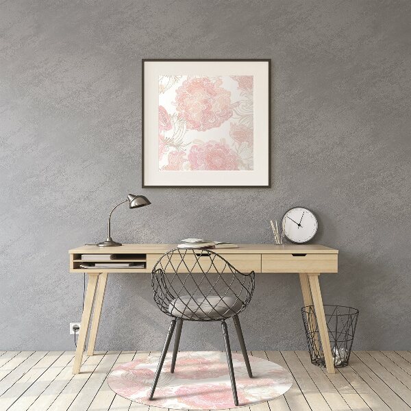 Office chair floor protector flowery pattern