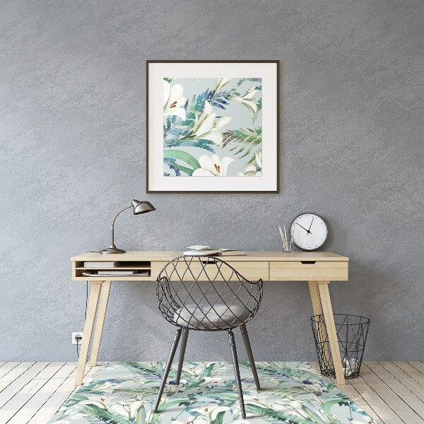 Office chair mat crocuses