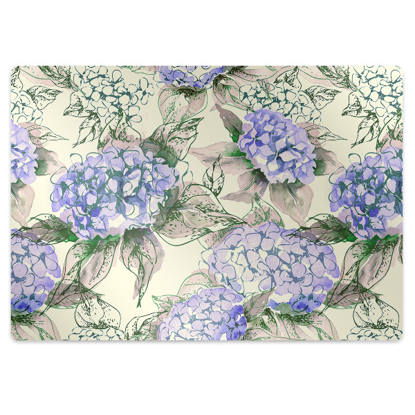 Office chair floor protector Hydrangea