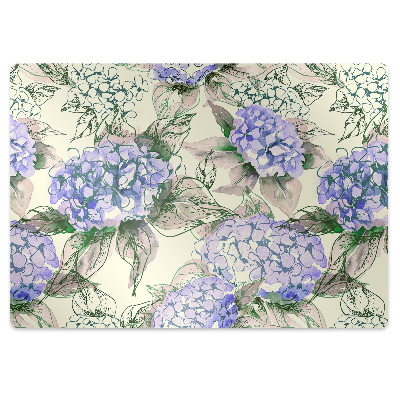 Office chair floor protector Hydrangea