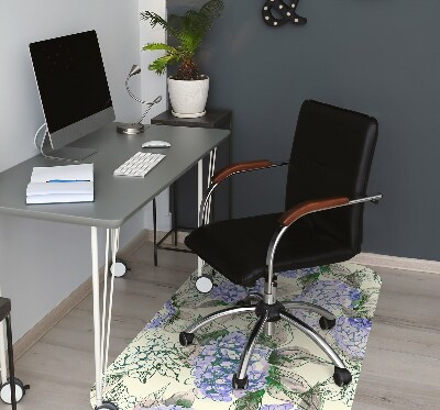 Office chair floor protector Hydrangea