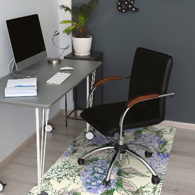 Office chair floor protector Hydrangea